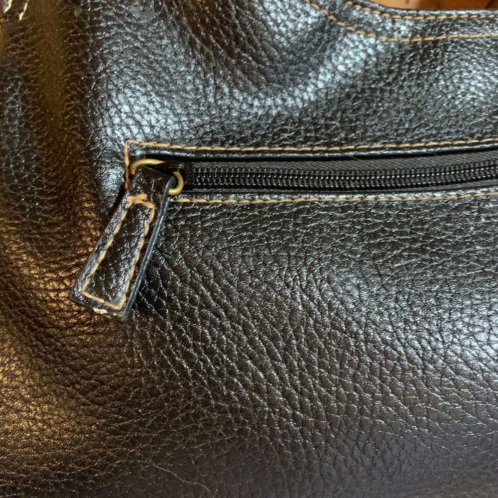 Black Soft Leather Classic Elements Hand Bag - image 6